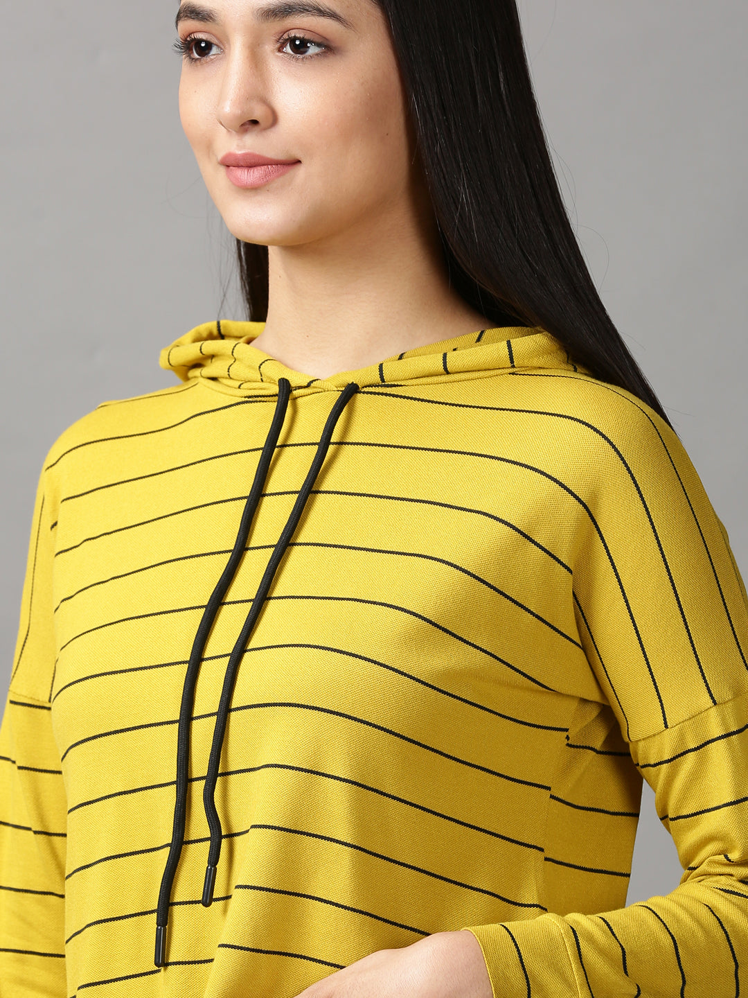 Women's Mustard Striped Crop Top