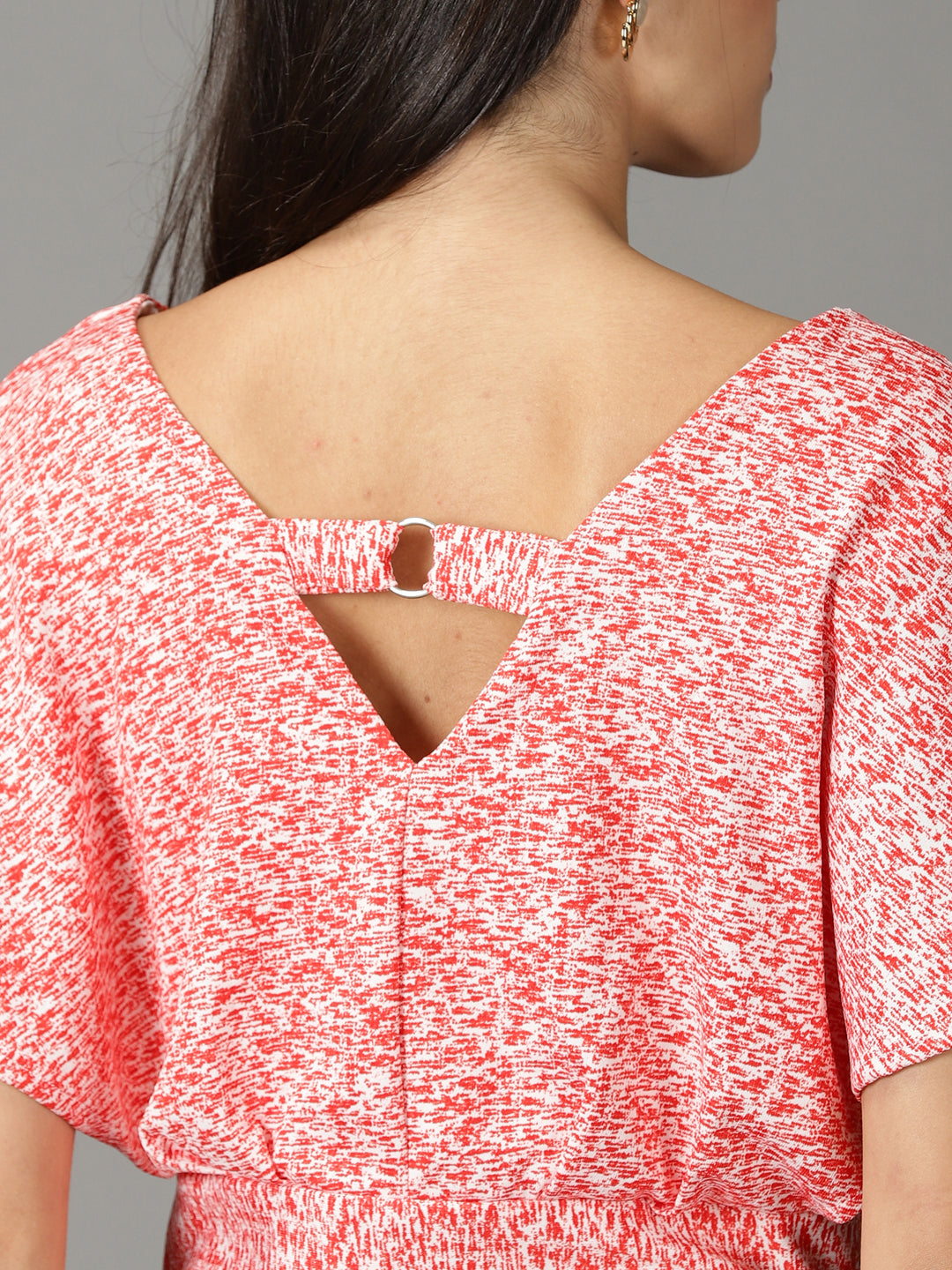 Women's Red Floral Print Crop Top