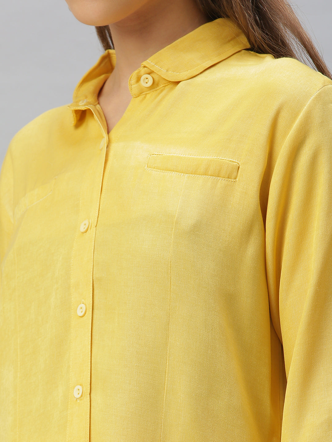 Women's Yellow Comfort Regular Fit Casual Shirt