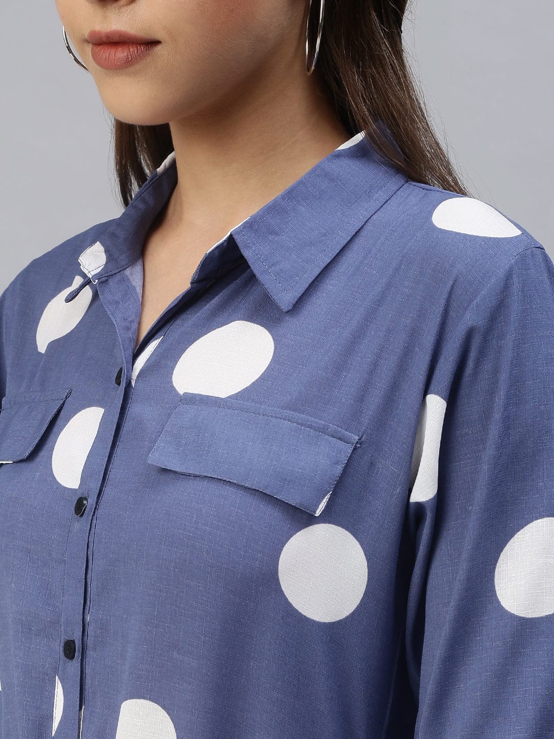 Women's Printed Fit and Flare Blue Dress