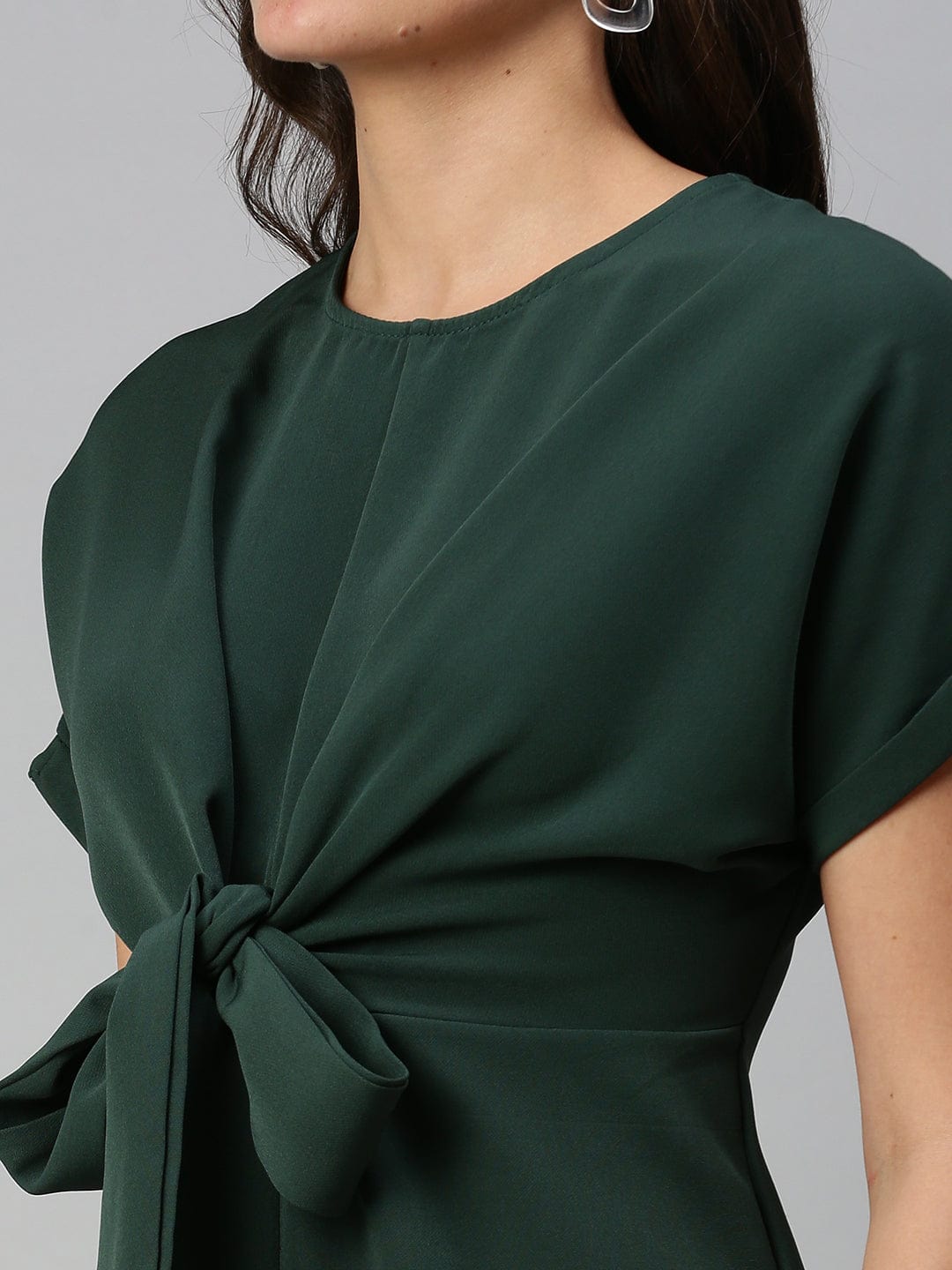 Women's Casual Solid Sheath Green Dress