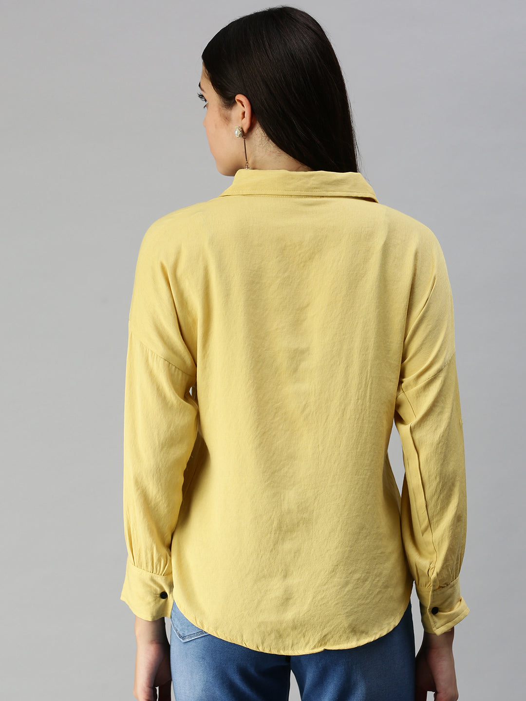 Women's Yellow Comfort Slim Fit Casual Shirt