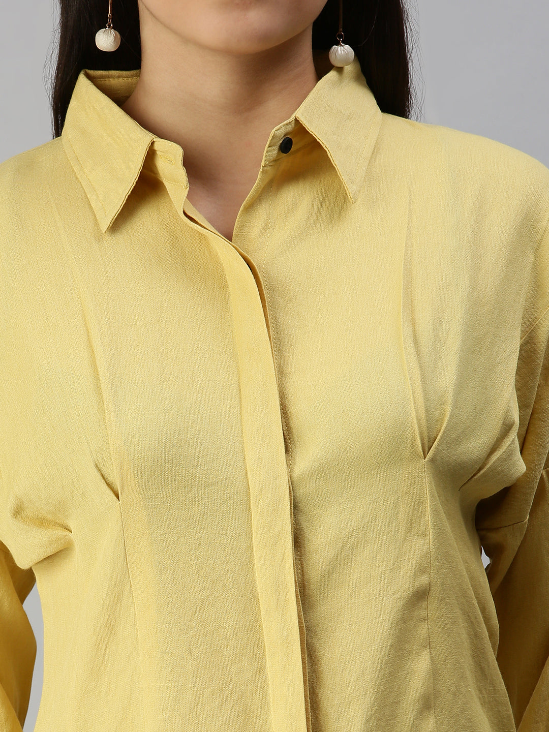 Women's Yellow Comfort Slim Fit Casual Shirt
