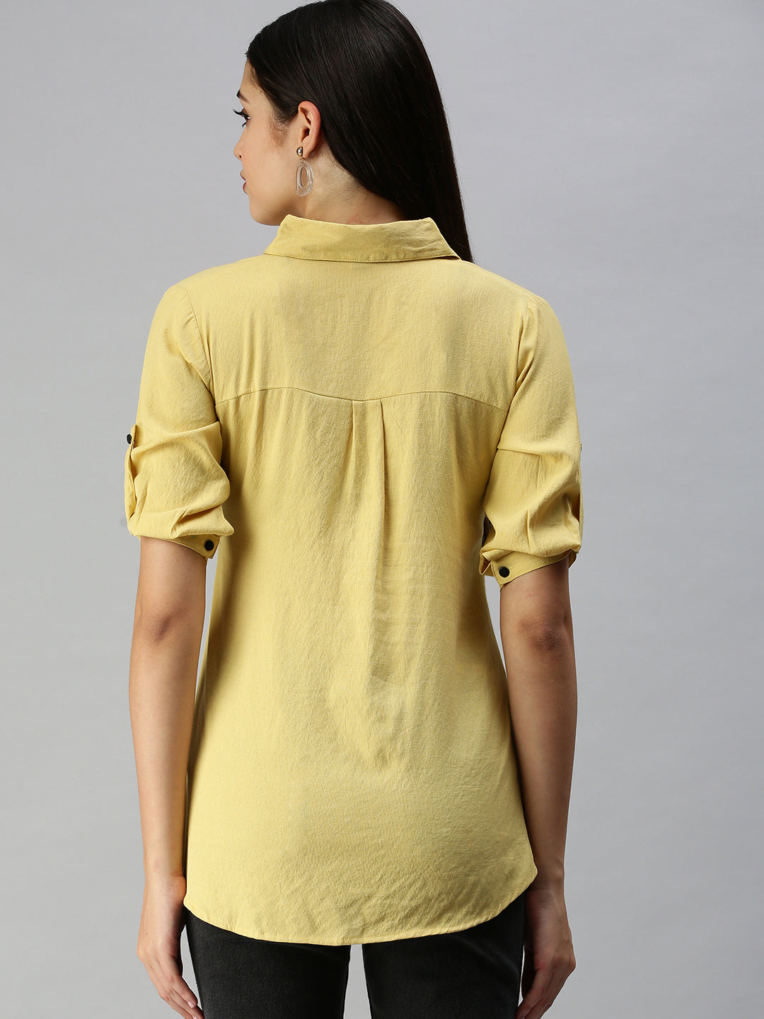 Women's Yellow Comfort Slim Fit Casual Shirt