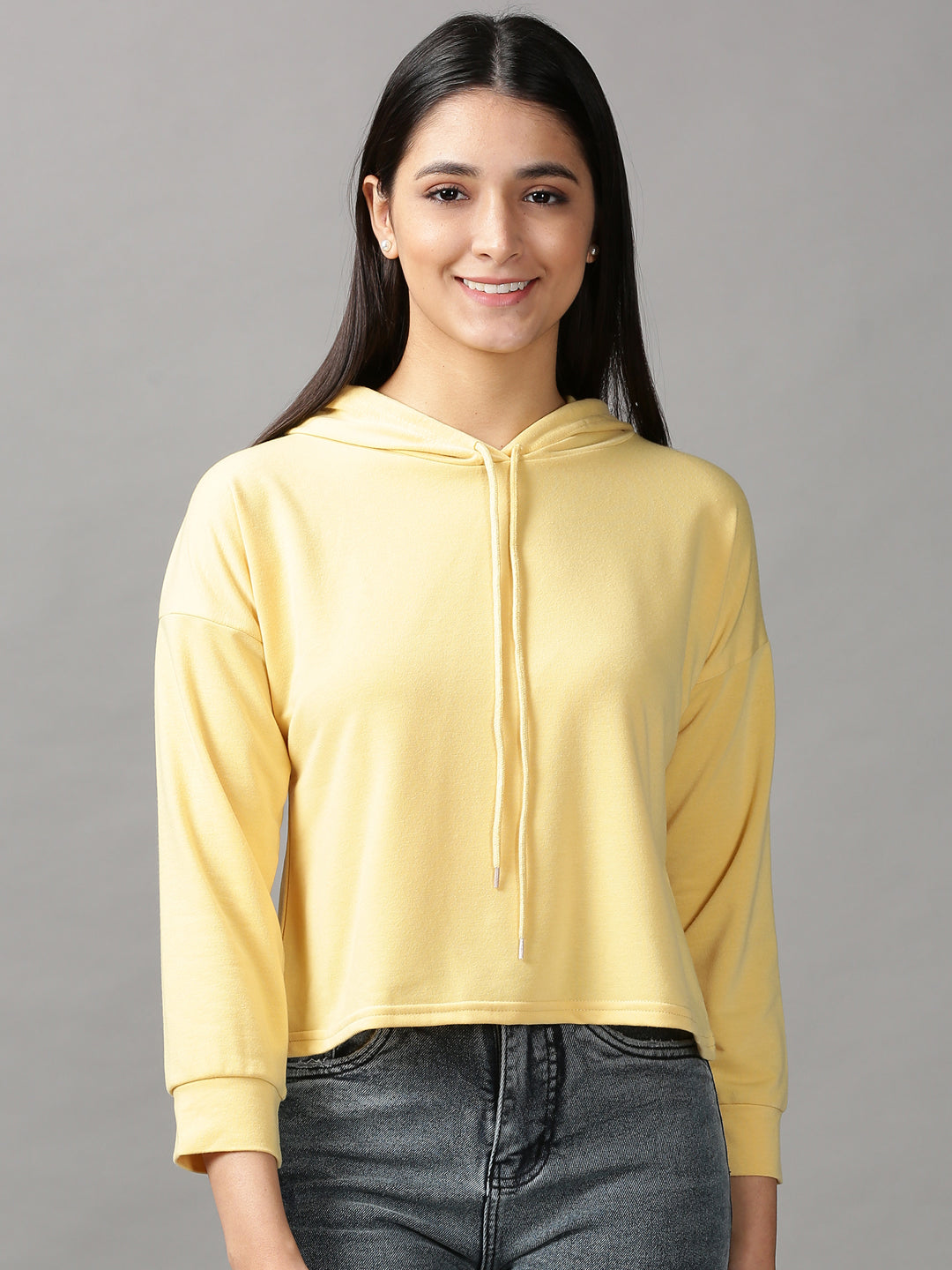 Women's Yellow Hooded Top