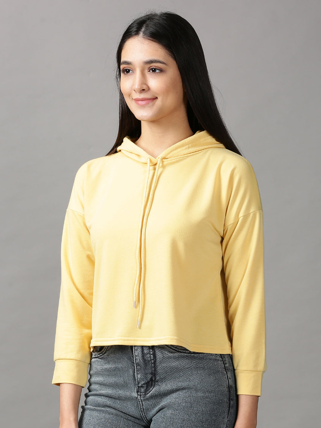 Women's Yellow Hooded Top
