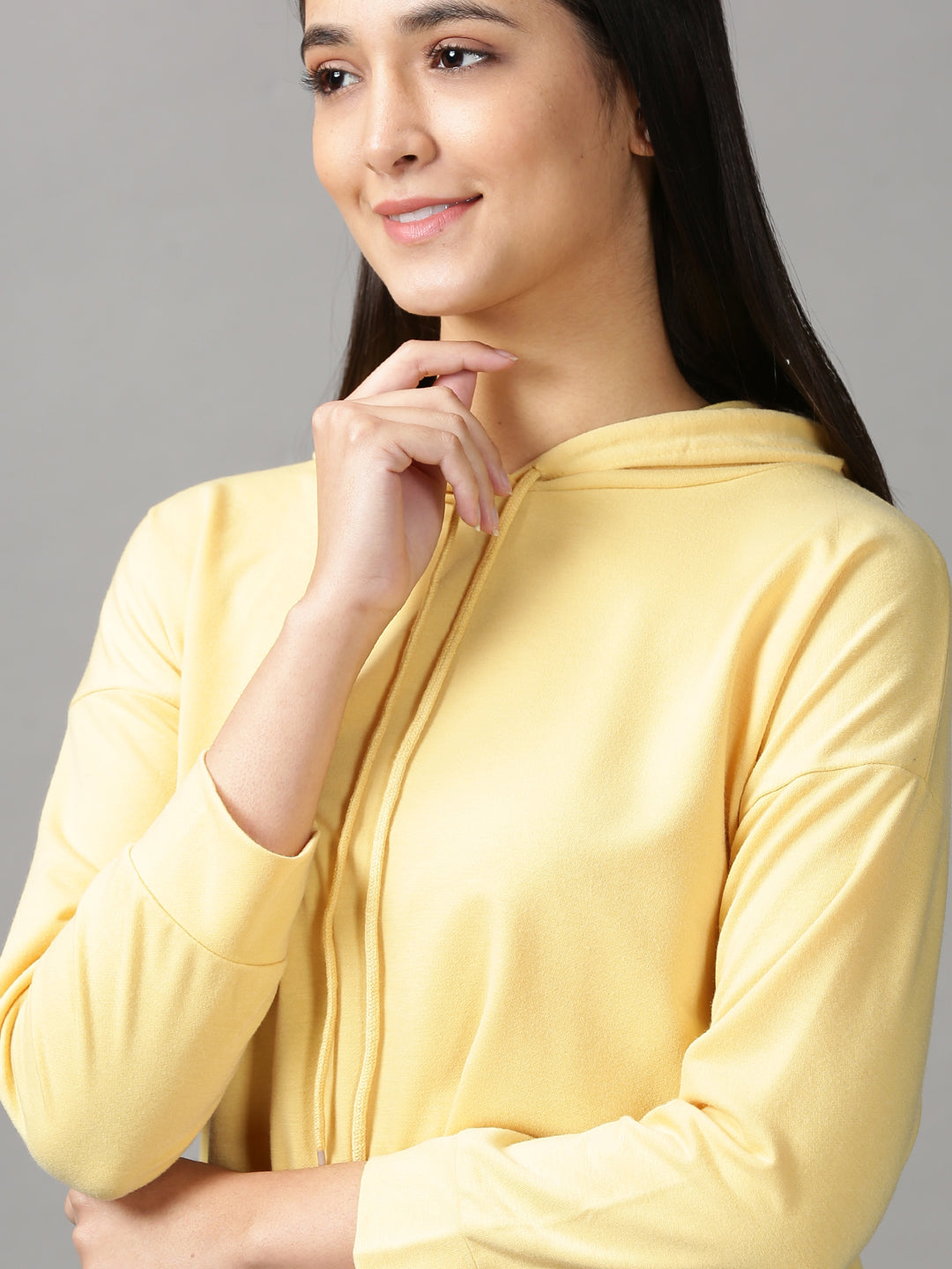 Women's Yellow Hooded Top