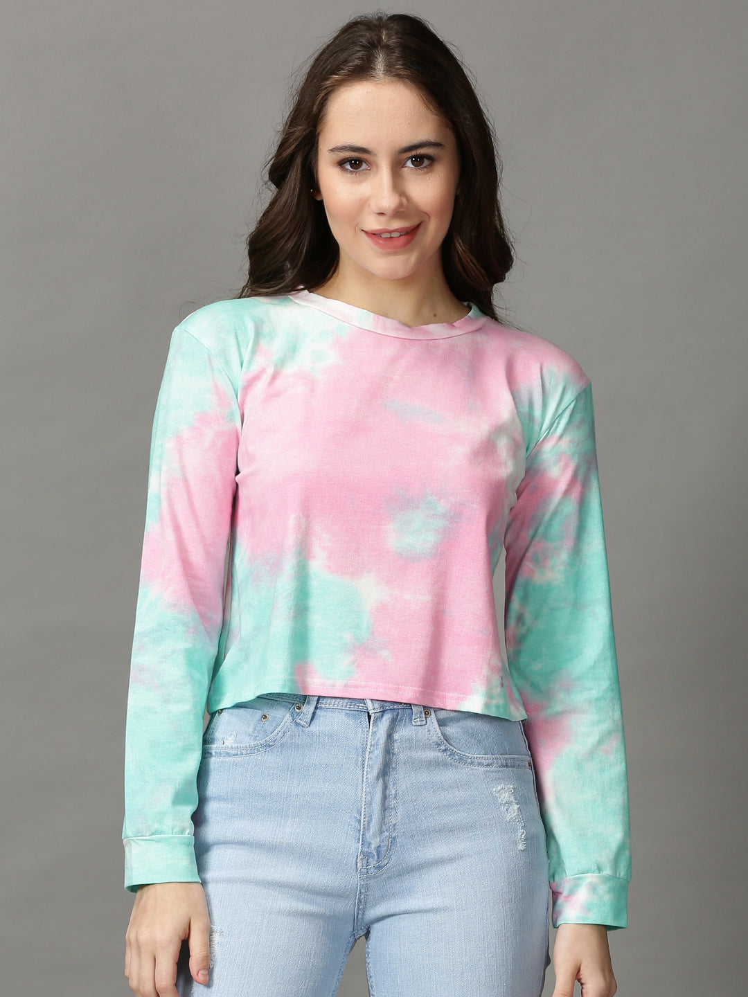 Women's Multi Tie and Dye Crop Top