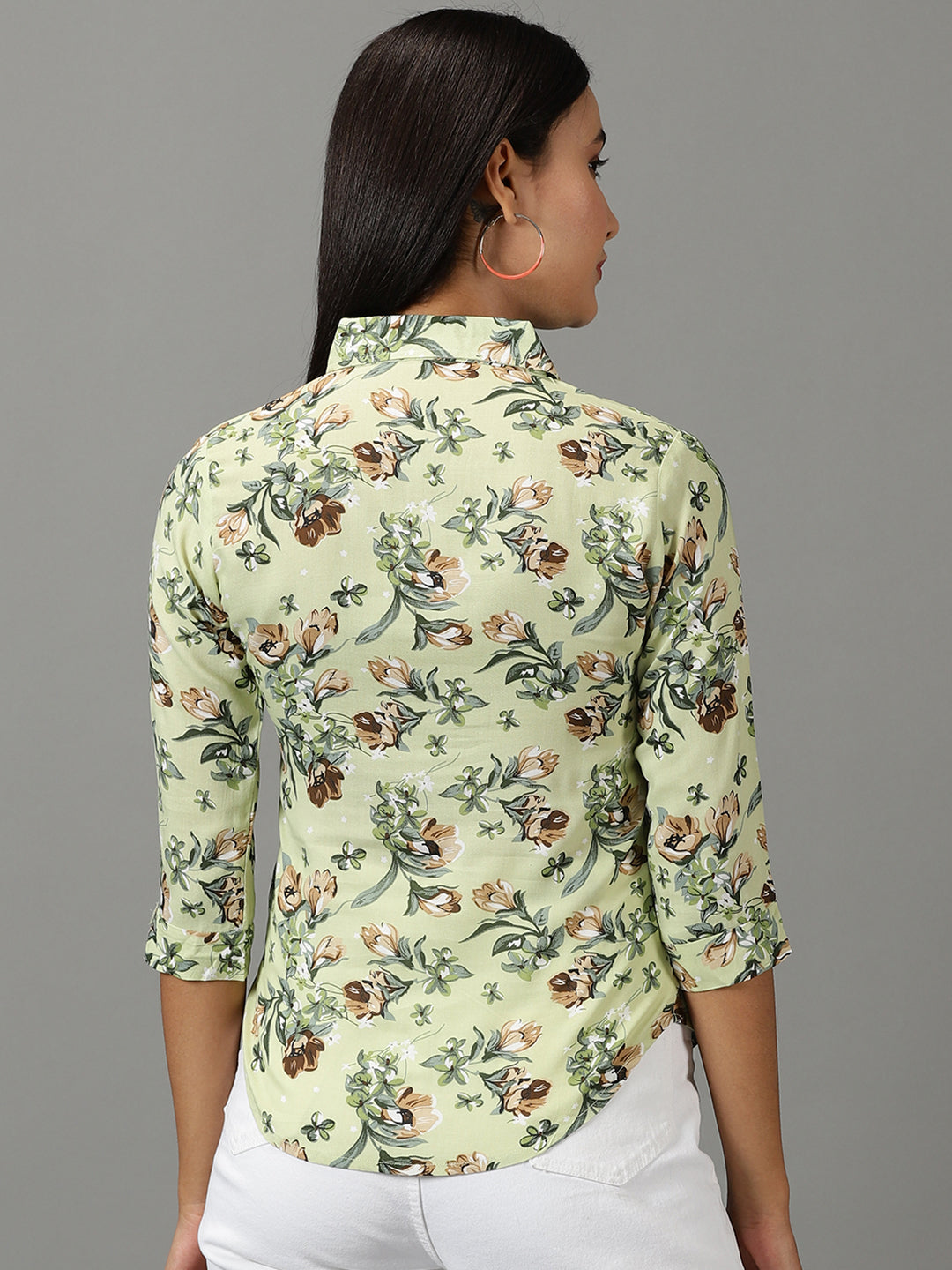 Women's Green Printed Shirt