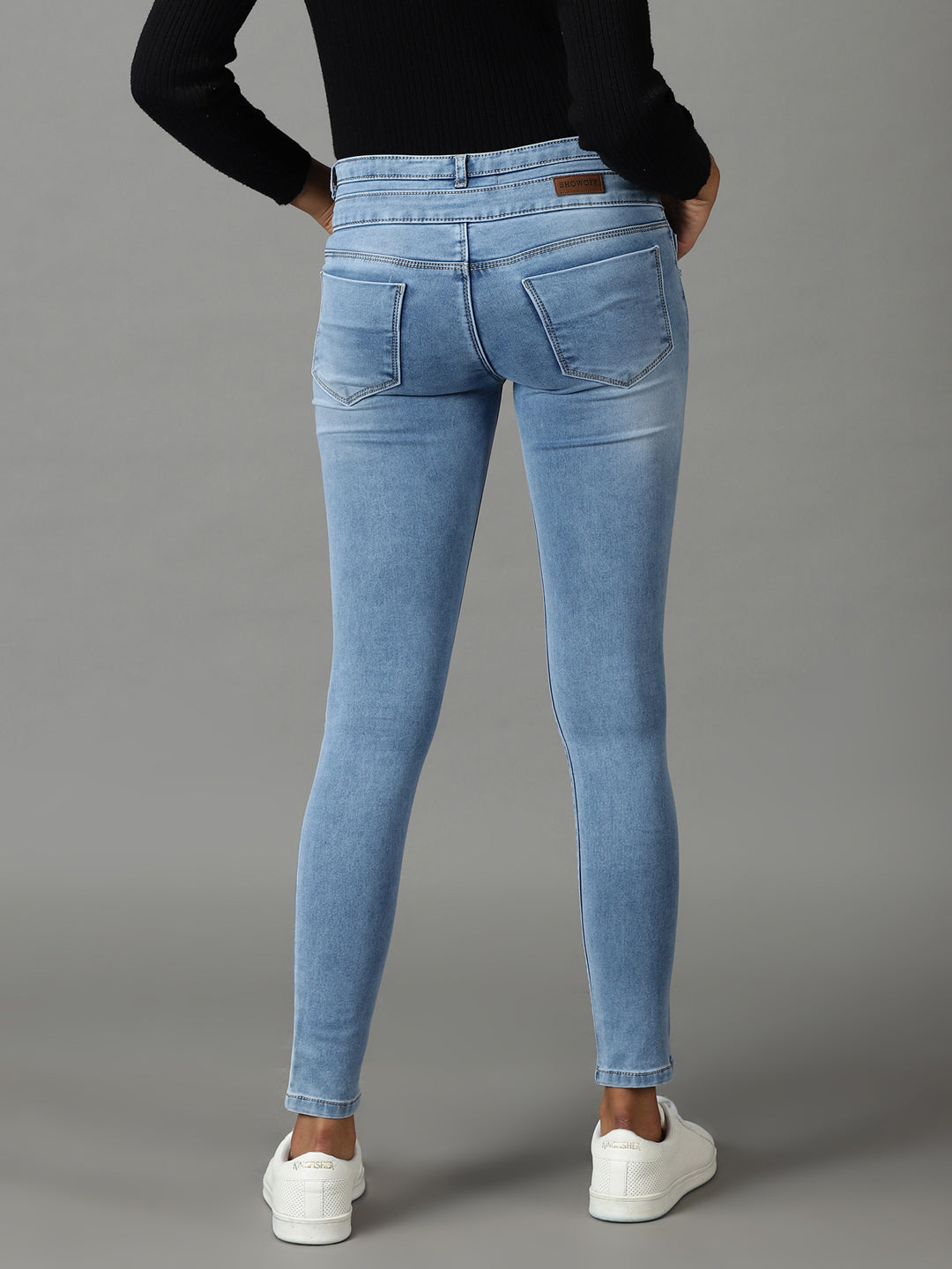 Women's Blue Skinny Fit Light Fade Stretchable Jeans