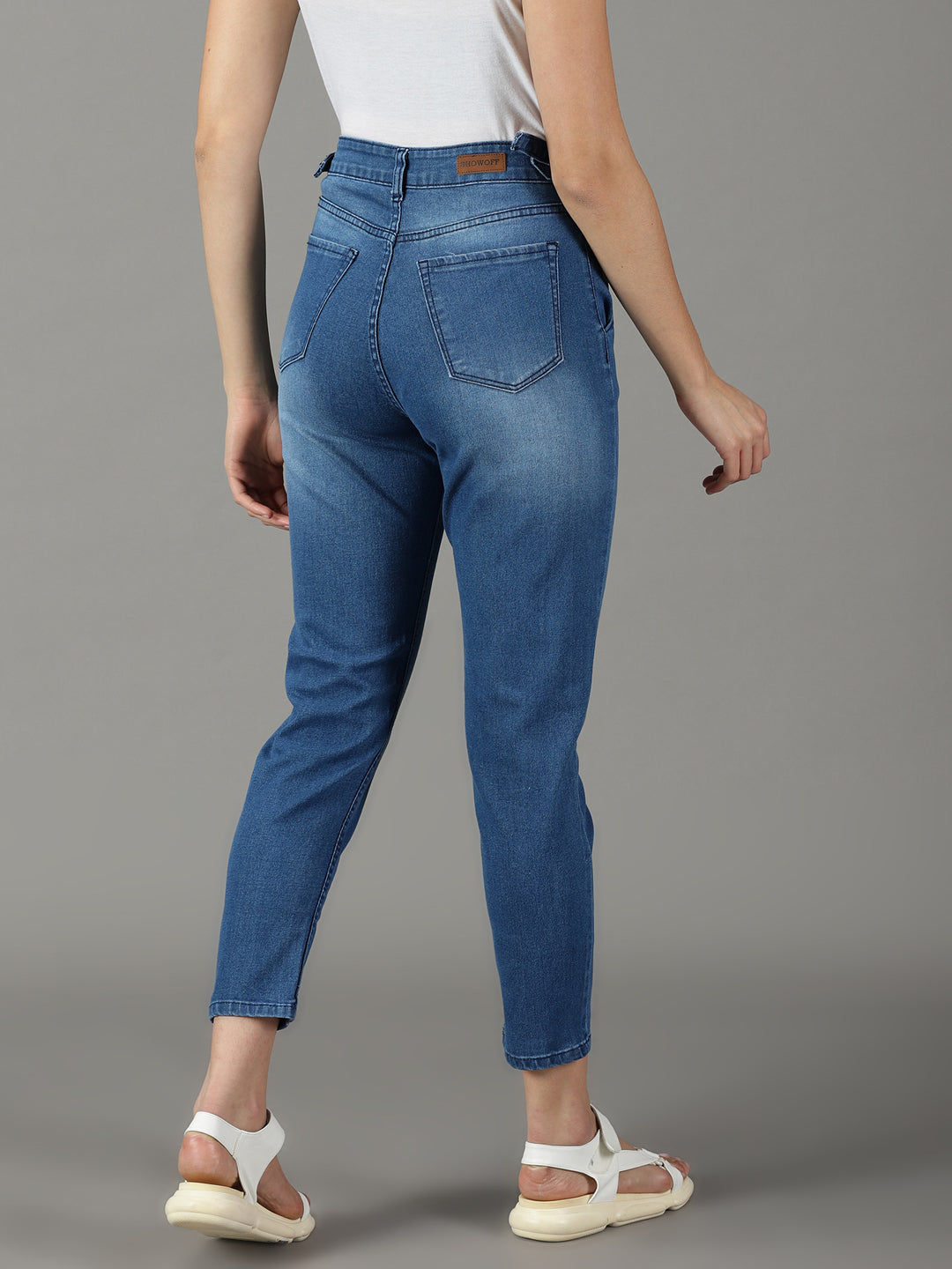 Women's Blue High-Rise Light Fade Stretchable Jeans