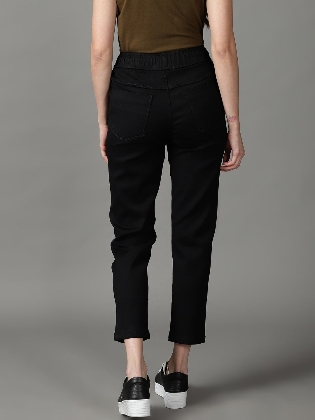 Women's Black High-Rise Stretchable Jeans