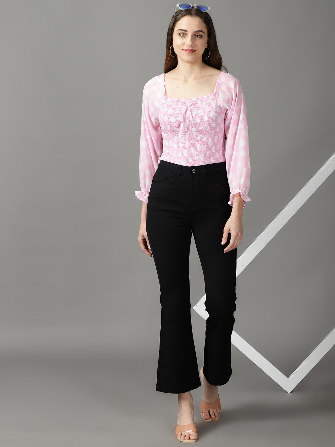 Women's Black Bootcut High-Rise Stretchable Jeans