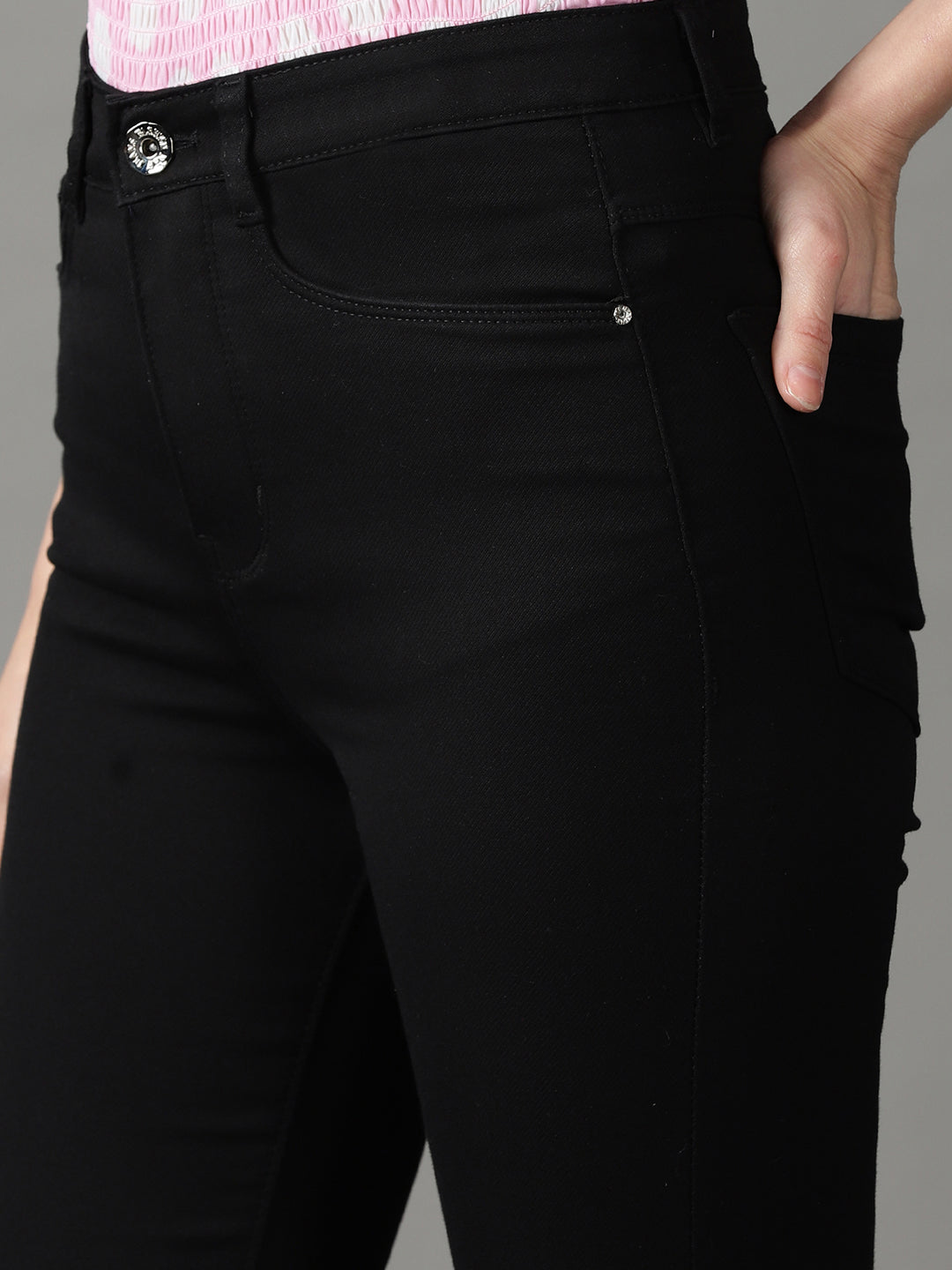 Women's Black Bootcut High-Rise Stretchable Jeans