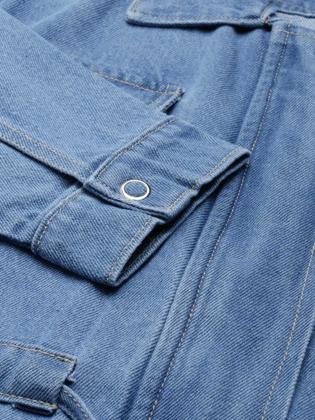 Women's Blue Spread Collar Denim Jacket