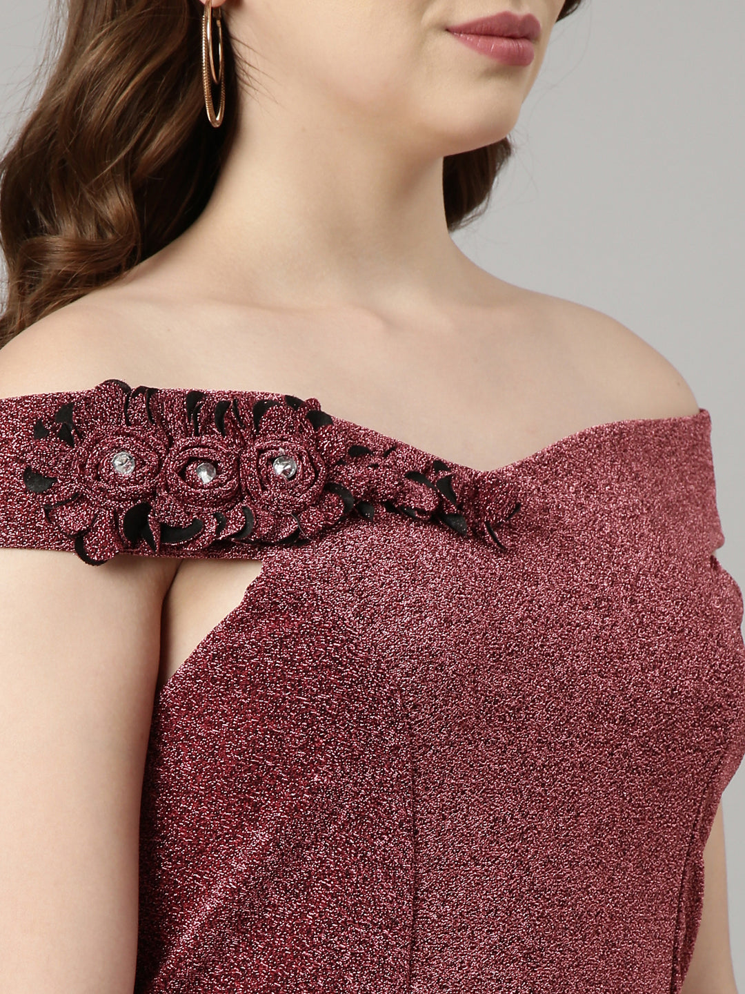 Women's Pink Off-Shoulder A-Line Dress